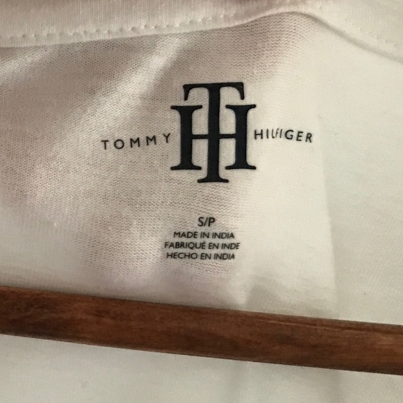 Tommy Hilfiger Women’s Tee Shirt Cap sleeve White Navy Red Size S - Picture 4 of 7
